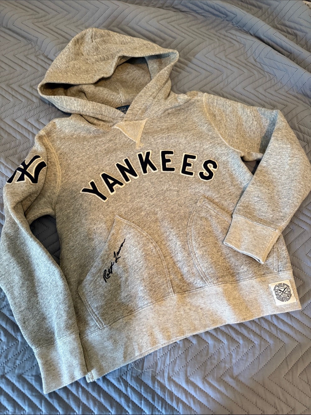 Ralph Lauren New York Yankees Gray Pullover Hoodie Sweatshirt